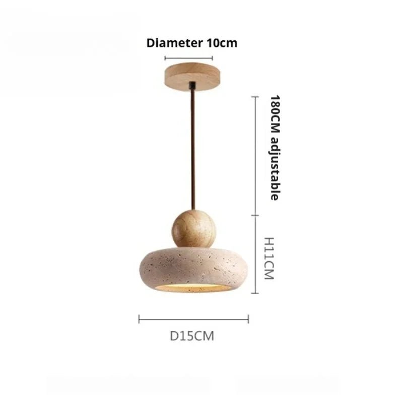 Japanese Wabi-Sabi Travertine Stone Pendant Light - Decorbites