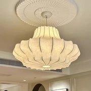 Japanese Wabi-Sabi White Silk Knitted Pendant Light - Decorbites