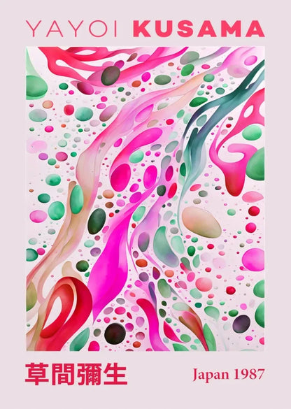 Japanese Yayoi Kusama Abstract Canvas Wall Art - Posters