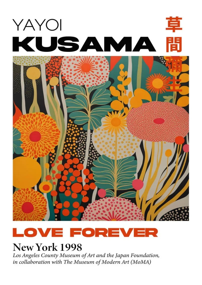Japanese Yayoi Kusama Mountain Art Canvas Print - Posters