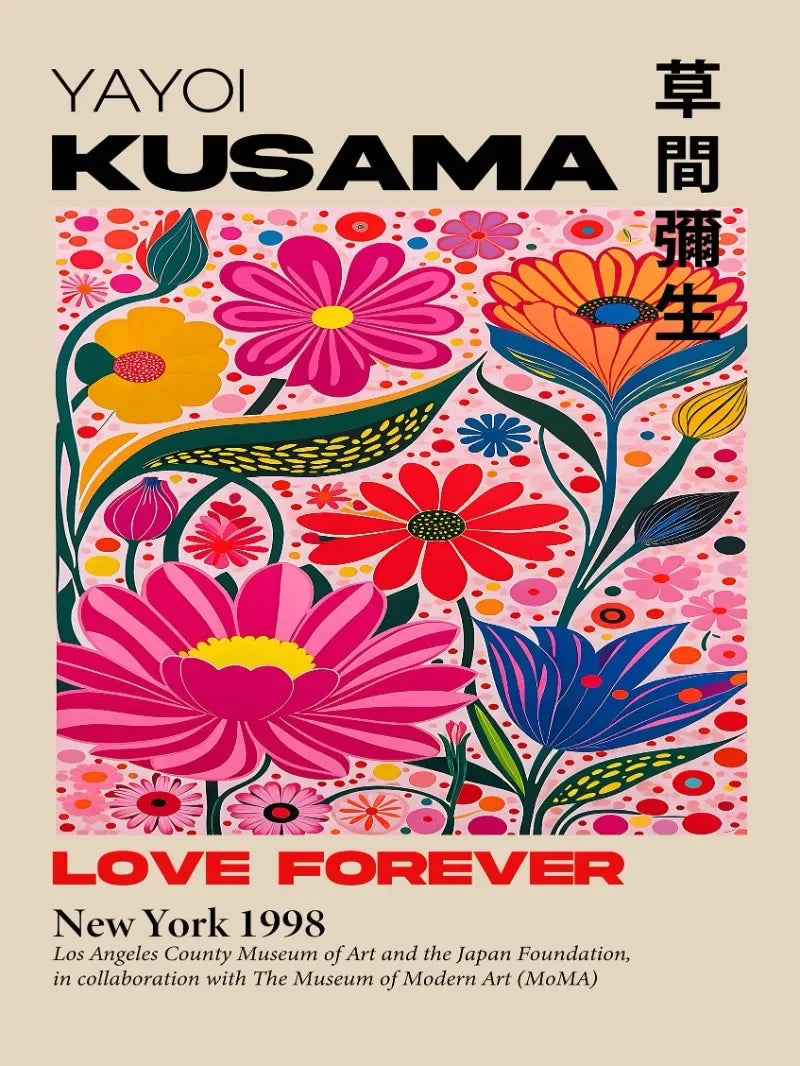 Japanese Yayoi Kusama Mountain Art Canvas Print - Posters