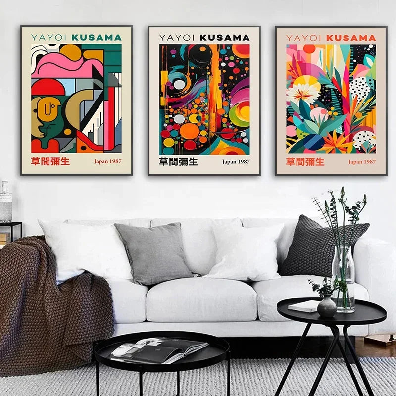 Japanese Yayoi Kusama Mountain Art Canvas Print - Posters