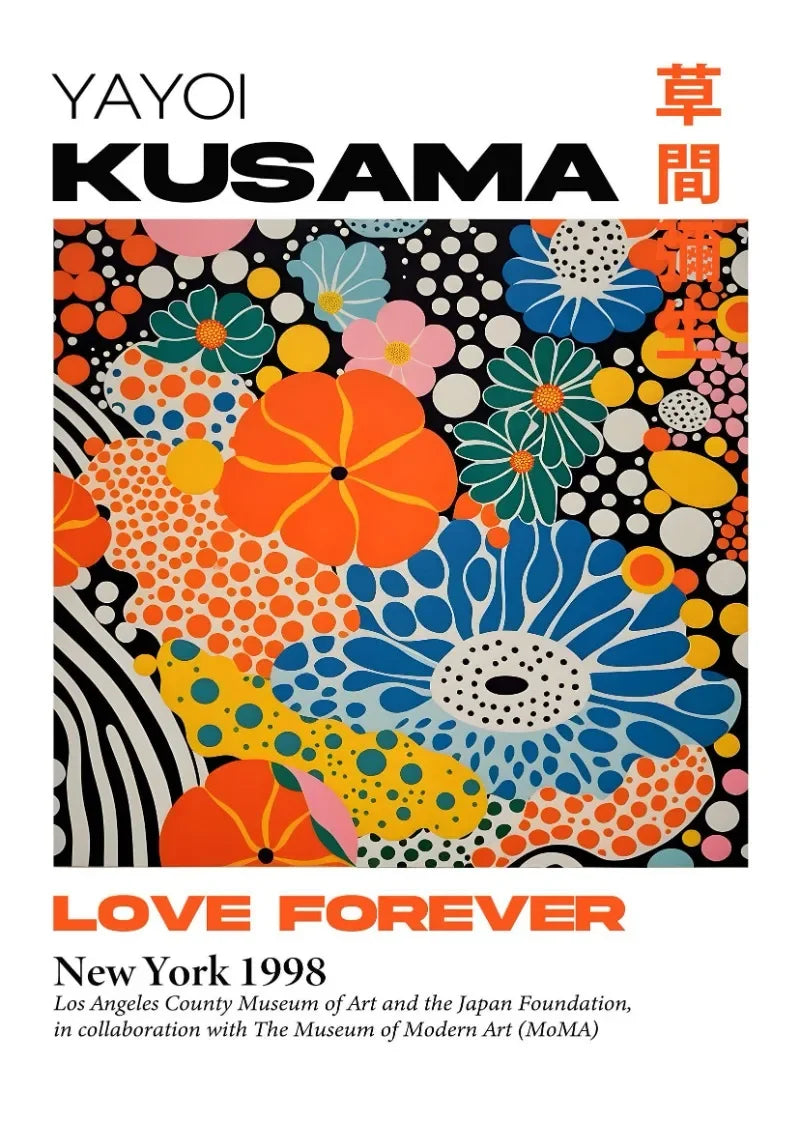 Japanese Yayoi Kusama Mountain Art Canvas Print - Posters