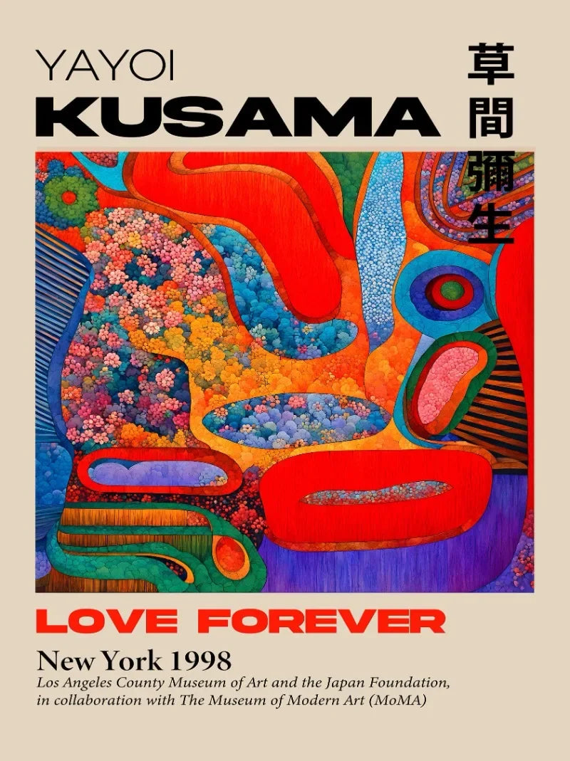 Japanese Yayoi Kusama Mountain Art Canvas Print - Posters