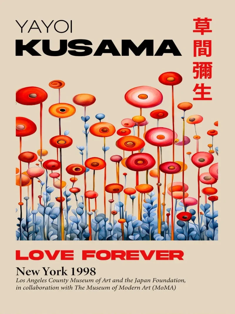 Japanese Yayoi Kusama Mountain Art Canvas Print - Posters