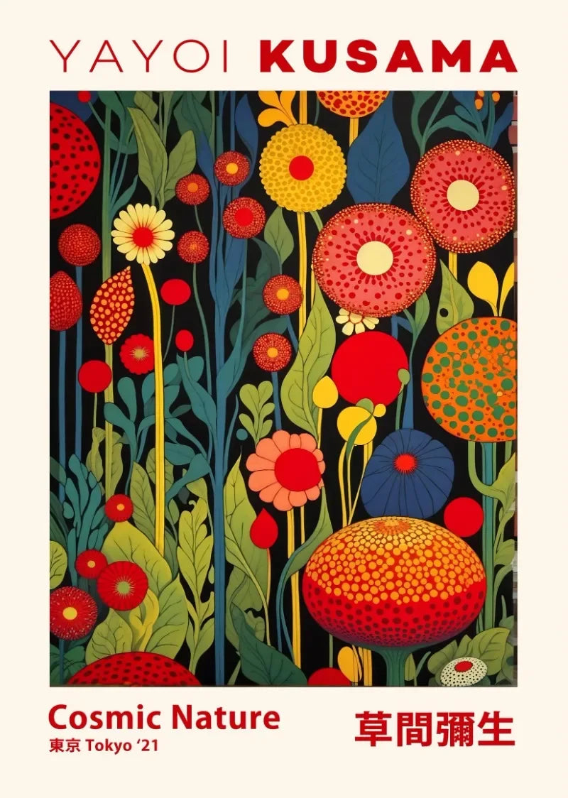 Japanese Yayoi Kusama Mountain Art Canvas Print - Posters