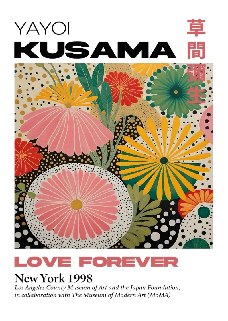 Japanese Yayoi Kusama Mountain Canvas Wall Art - Posters