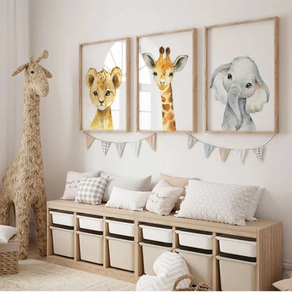 Jungle Animal Nursery Wall Art Set