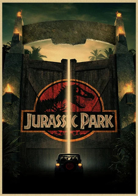 Jurassic Park Dinosaur Canvas Wall Art - 1 / 50X70cm Unframed - Posters