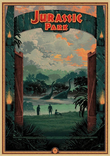 Jurassic Park Dinosaur Canvas Wall Art - 19 / 50X70cm Unframed - Posters