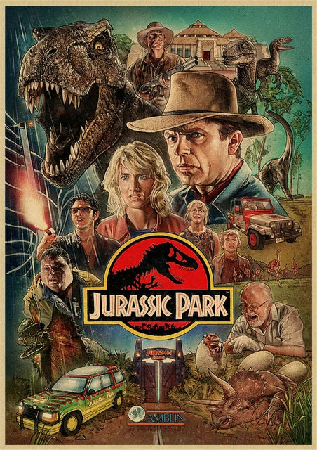 Jurassic Park Dinosaur Canvas Wall Art - 7 / 50X70cm Unframed - Posters