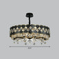 K9 Crystal Pendant Chandelier for Dining Room in Postmodern Black Design