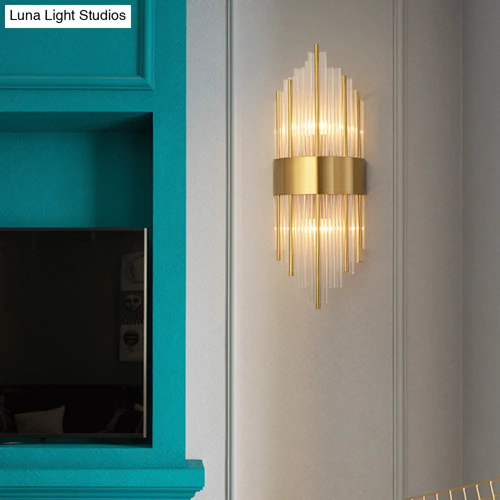 DecorBites™ K9 Crystal Wall Sconce Postmodern 2-Light for Living Room