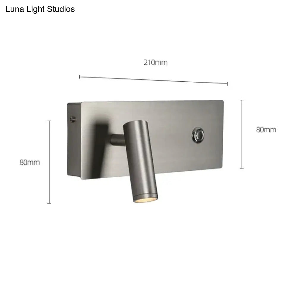 DecorBites™ Kane | Nickel LED Dimmable Reading Wall Light