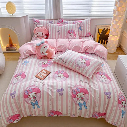 Kawaii Cinnamoroll Bedding Set - Cute Cartoon Dorm Decor - A / 180x210cm 3PCS / CHINA