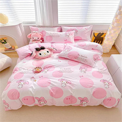 Kawaii Cinnamoroll Bedding Set - Cute Cartoon Dorm Decor - Blue / 220x230cm 3PCS / CHINA