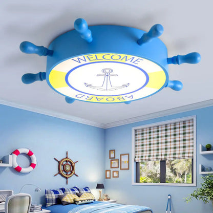 DecorBites™ DecorBites™ Kid Bedroom Ceiling Light: Acrylic Seaside Flush Mount in Blue