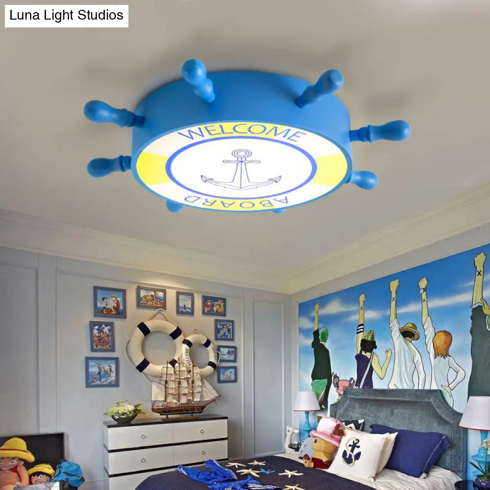 DecorBites™ DecorBites™ Kid Bedroom Ceiling Light: Acrylic Seaside Flush Mount in Blue