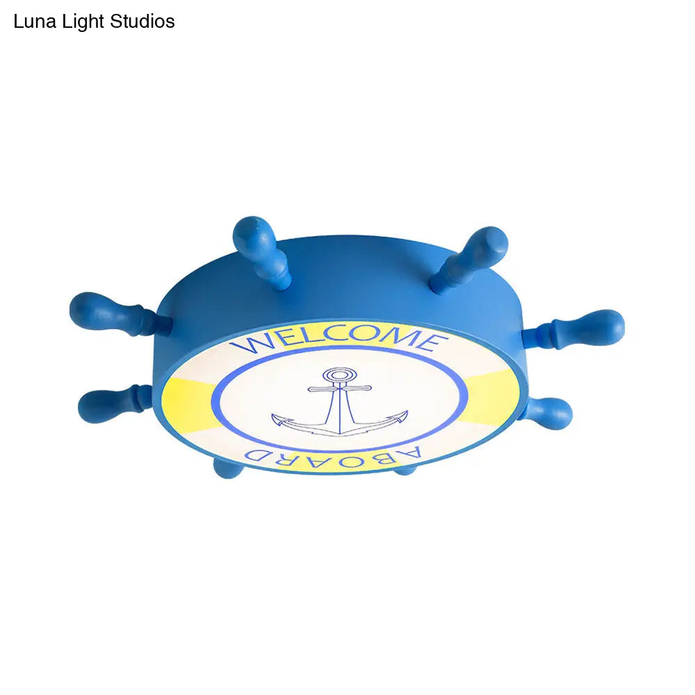 DecorBites™ DecorBites™ Kid Bedroom Ceiling Light: Acrylic Seaside Flush Mount in Blue