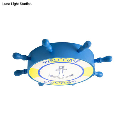 DecorBites™ DecorBites™ Kid Bedroom Ceiling Light: Acrylic Seaside Flush Mount in Blue