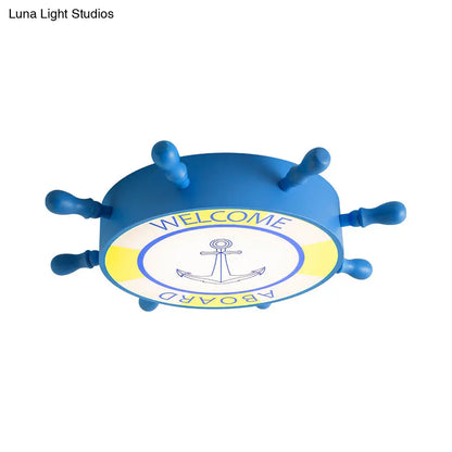 DecorBites™ DecorBites™ Kid Bedroom Ceiling Light: Acrylic Seaside Flush Mount in Blue