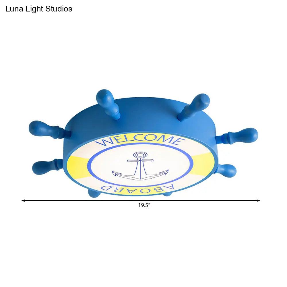 DecorBites™ DecorBites™ Kid Bedroom Ceiling Light: Acrylic Seaside Flush Mount in Blue