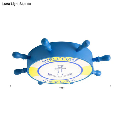 DecorBites™ DecorBites™ Kid Bedroom Ceiling Light: Acrylic Seaside Flush Mount in Blue