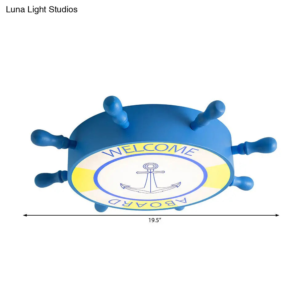 DecorBites™ DecorBites™ Kid Bedroom Ceiling Light: Acrylic Seaside Flush Mount in Blue