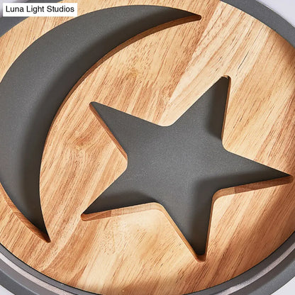 DecorBites™ DecorBites™ Kid's Acrylic Modern LED Ceiling Lamp – Slim Circle Design with Star Pattern – Ideal for Bedroom