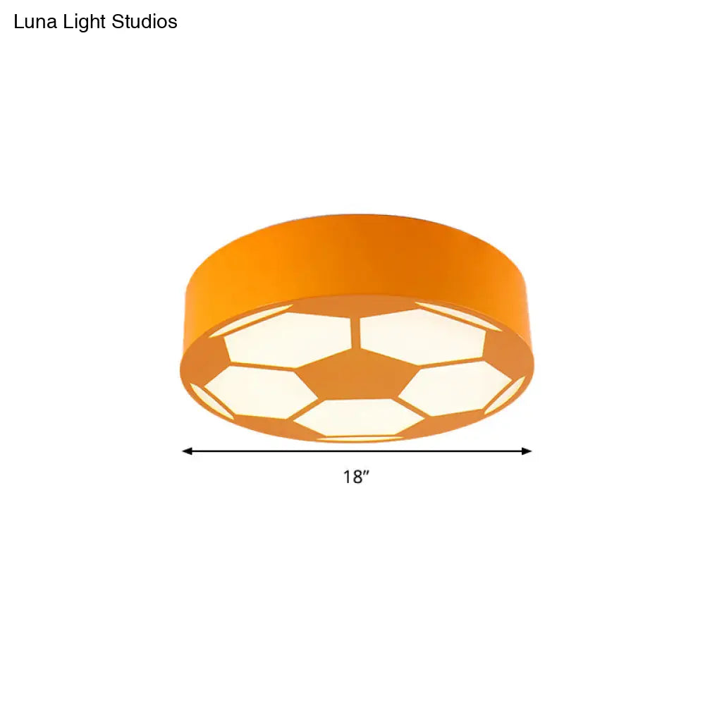 DecorBites™ DecorBites™ Kid's Bedroom Acrylic Flat Football Ceiling Mount Light - Sports Theme Ceiling Lamp