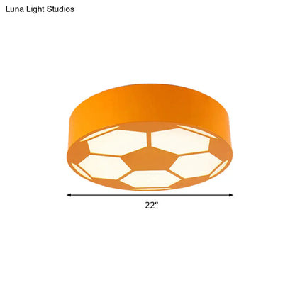 DecorBites™ DecorBites™ Kid's Bedroom Acrylic Flat Football Ceiling Mount Light - Sports Theme Ceiling Lamp