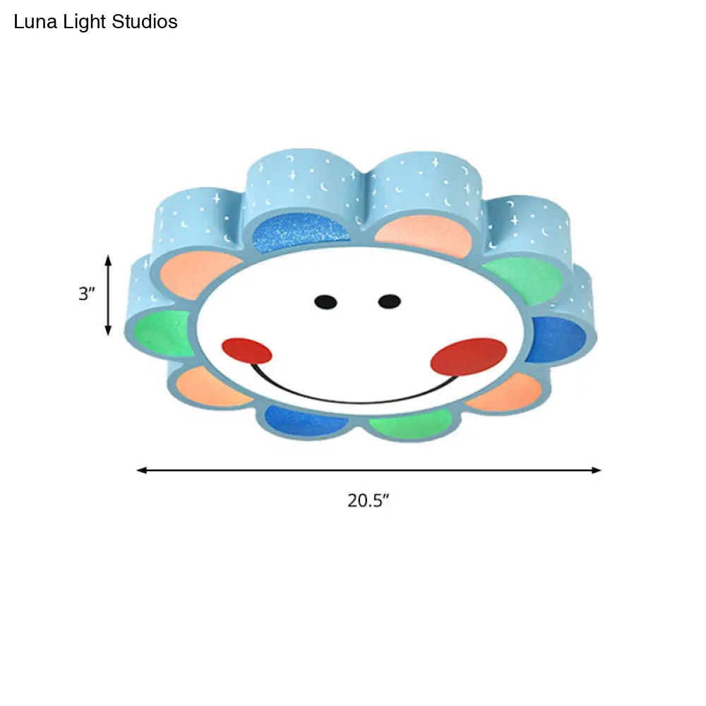DecorBites™ DecorBites™ Kids' Bedroom & Hallway Smiling Flower Flush Ceiling Light - Lovely Acrylic Ceiling Fixture