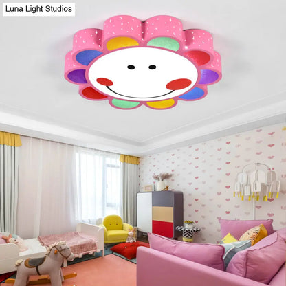 DecorBites™ DecorBites™ Kids' Bedroom & Hallway Smiling Flower Flush Ceiling Light - Lovely Acrylic Ceiling Fixture