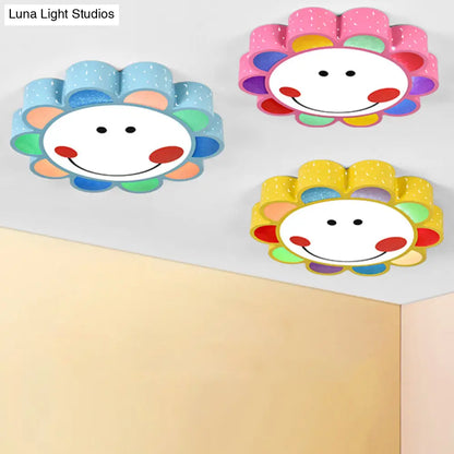 DecorBites™ DecorBites™ Kids' Bedroom & Hallway Smiling Flower Flush Ceiling Light - Lovely Acrylic Ceiling Fixture