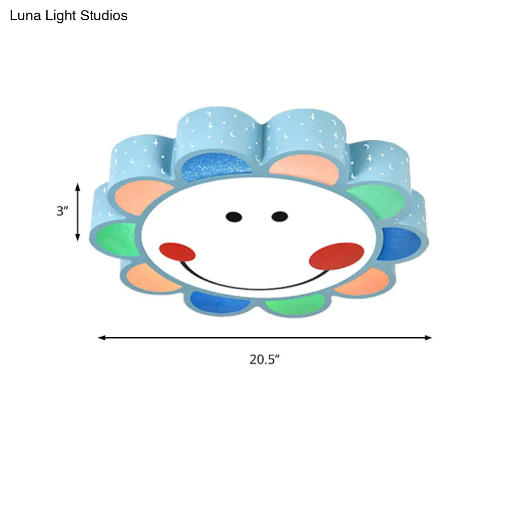 DecorBites™ DecorBites™ Kids' Bedroom & Hallway Smiling Flower Flush Ceiling Light - Lovely Acrylic Ceiling Fixture