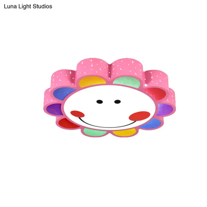 DecorBites™ DecorBites™ Kids' Bedroom & Hallway Smiling Flower Flush Ceiling Light - Lovely Acrylic Ceiling Fixture