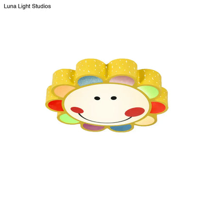 DecorBites™ DecorBites™ Kids' Bedroom & Hallway Smiling Flower Flush Ceiling Light - Lovely Acrylic Ceiling Fixture