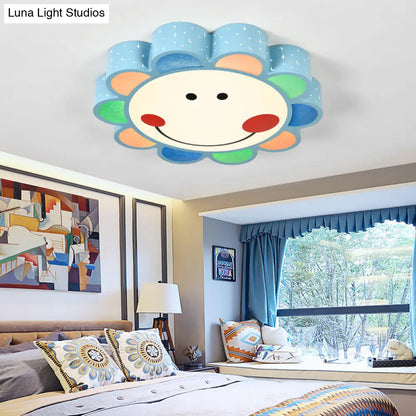 DecorBites™ DecorBites™ Kids' Bedroom & Hallway Smiling Flower Flush Ceiling Light - Lovely Acrylic Ceiling Fixture