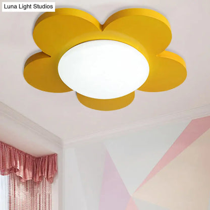 DecorBites™ DecorBites™ Kids Bedroom Macaron Flush Mount Ceiling Light with Floral Acrylic Shade