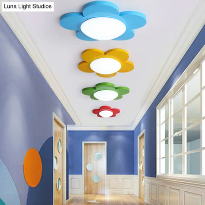 DecorBites™ DecorBites™ Kids Bedroom Macaron Flush Mount Ceiling Light with Floral Acrylic Shade
