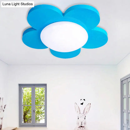 DecorBites™ DecorBites™ Kids Bedroom Macaron Flush Mount Ceiling Light with Floral Acrylic Shade
