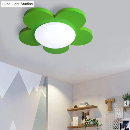 DecorBites™ DecorBites™ Kids Bedroom Macaron Flush Mount Ceiling Light with Floral Acrylic Shade