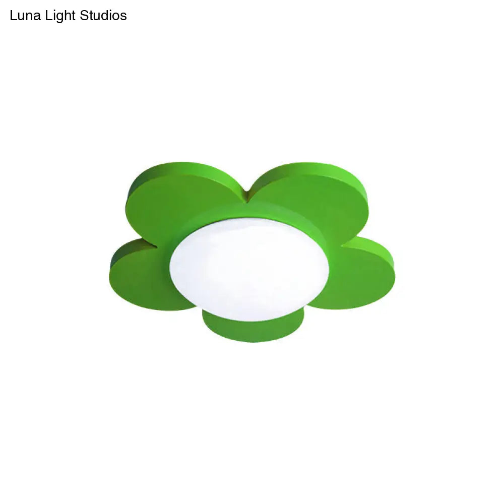 DecorBites™ DecorBites™ Kids Bedroom Macaron Flush Mount Ceiling Light with Floral Acrylic Shade