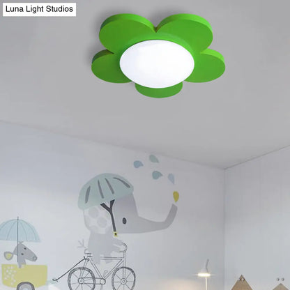 DecorBites™ DecorBites™ Kids Bedroom Macaron Flush Mount Ceiling Light with Floral Acrylic Shade