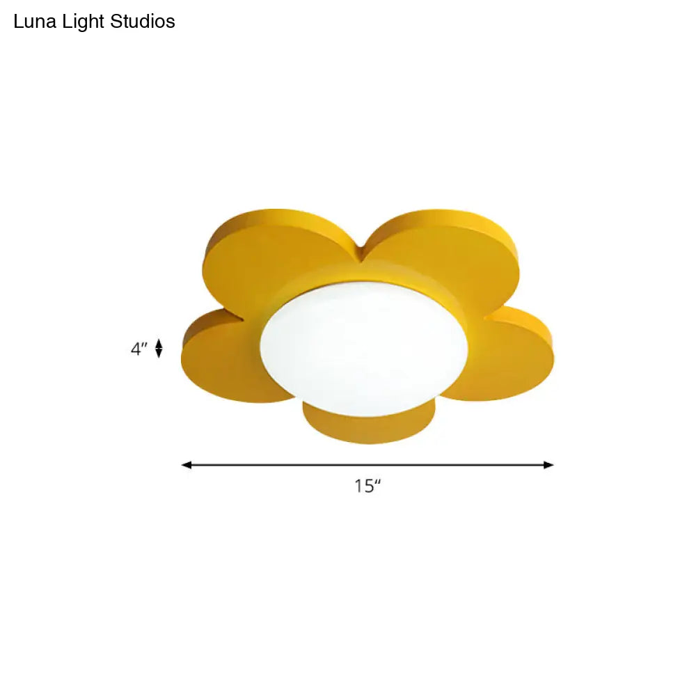 DecorBites™ DecorBites™ Kids Bedroom Macaron Flush Mount Ceiling Light with Floral Acrylic Shade