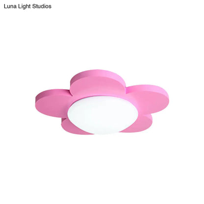 DecorBites™ DecorBites™ Kids Bedroom Macaron Flush Mount Ceiling Light with Floral Acrylic Shade