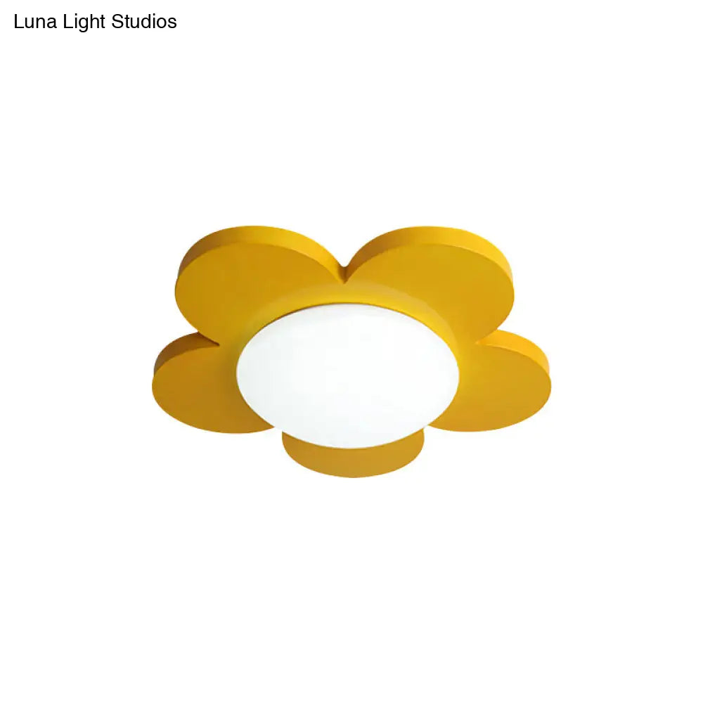 DecorBites™ DecorBites™ Kids Bedroom Macaron Flush Mount Ceiling Light with Floral Acrylic Shade