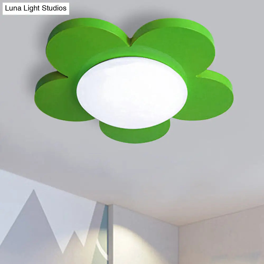 DecorBites™ DecorBites™ Kids Bedroom Macaron Flush Mount Ceiling Light with Floral Acrylic Shade