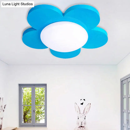 DecorBites™ DecorBites™ Kids Bedroom Macaron Flush Mount Ceiling Light with Floral Acrylic Shade