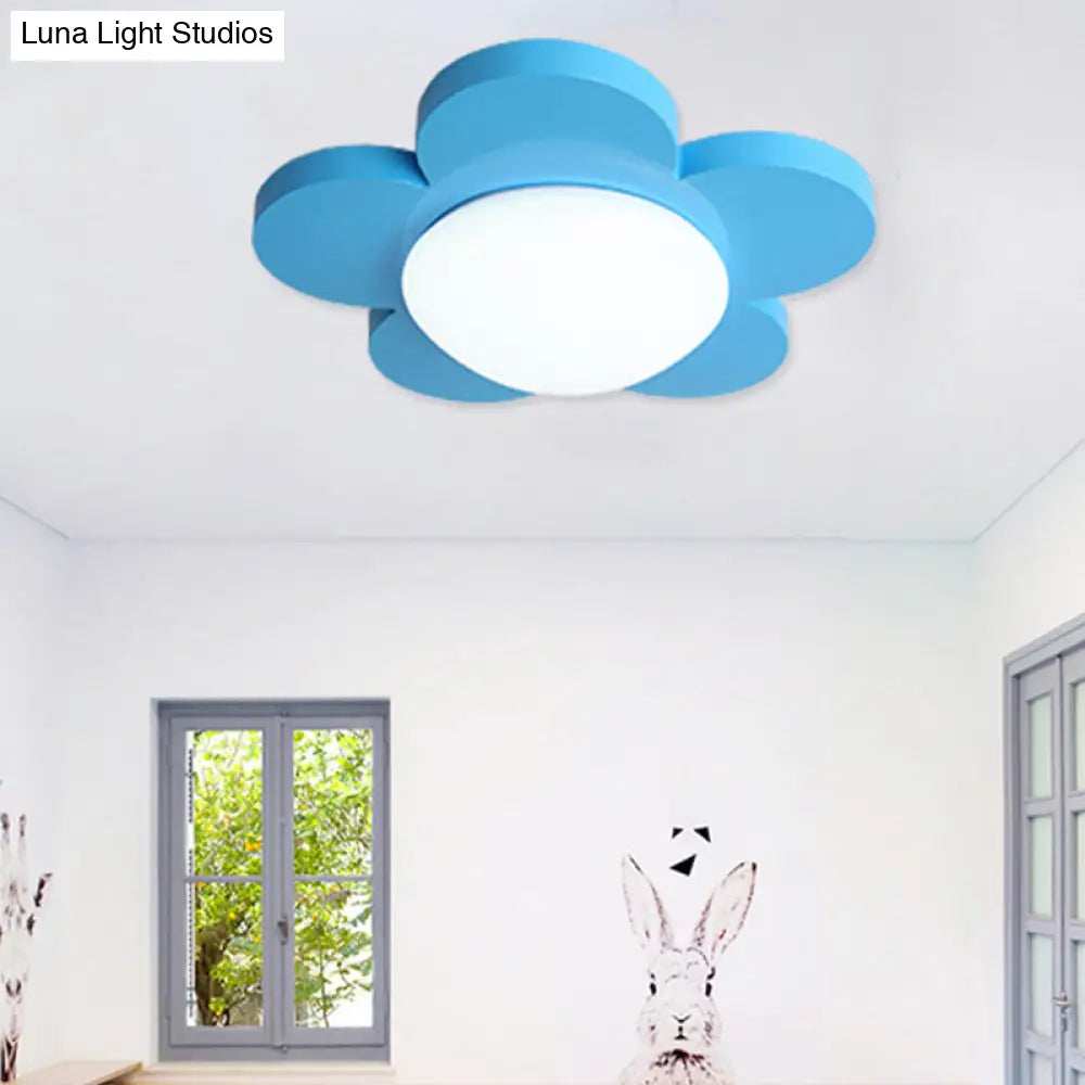 DecorBites™ DecorBites™ Kids Bedroom Macaron Flush Mount Ceiling Light with Floral Acrylic Shade